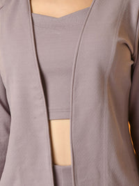 Thumbnail for Myshka Women's Lavender Solid Jacket - Distacart