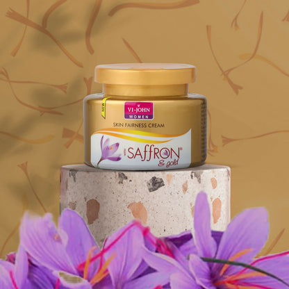 VI-JOHN Saffron Gold Skin Fairness Cream with Vitamin E & Mulberry Extracts - Distacart