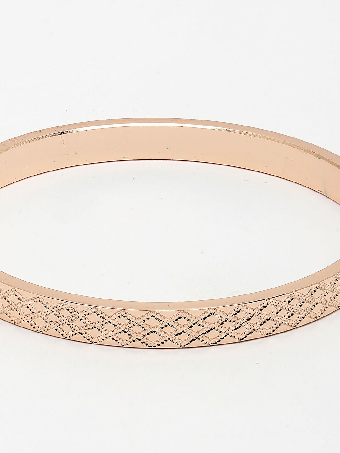 NVR Men's Rose Gold Stainless Steel Kada Bracelet - Distacart