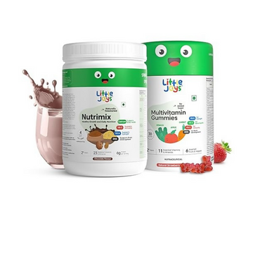 Little Joys Immunity Boosting Nutrimix Nutrition Powder Belgian Chocolate 2 + and Multivitamin Gummies Combo - Distacart