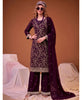 KC Purple Straight Suit For Women Georgette Fabric - Dista