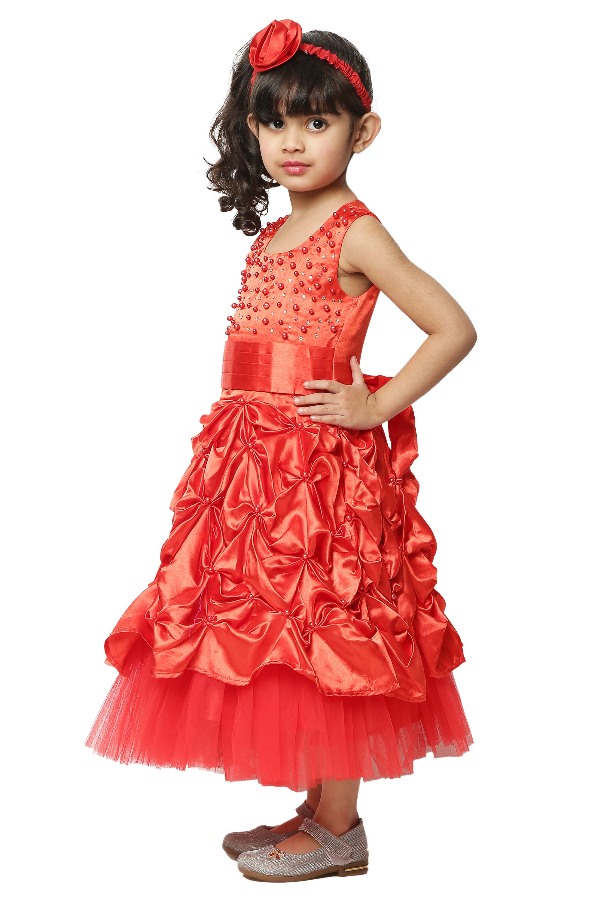 Asmaani Kids Party Wear Stylish Dresses, Perfect for Parties, Functions & Vacations - Red