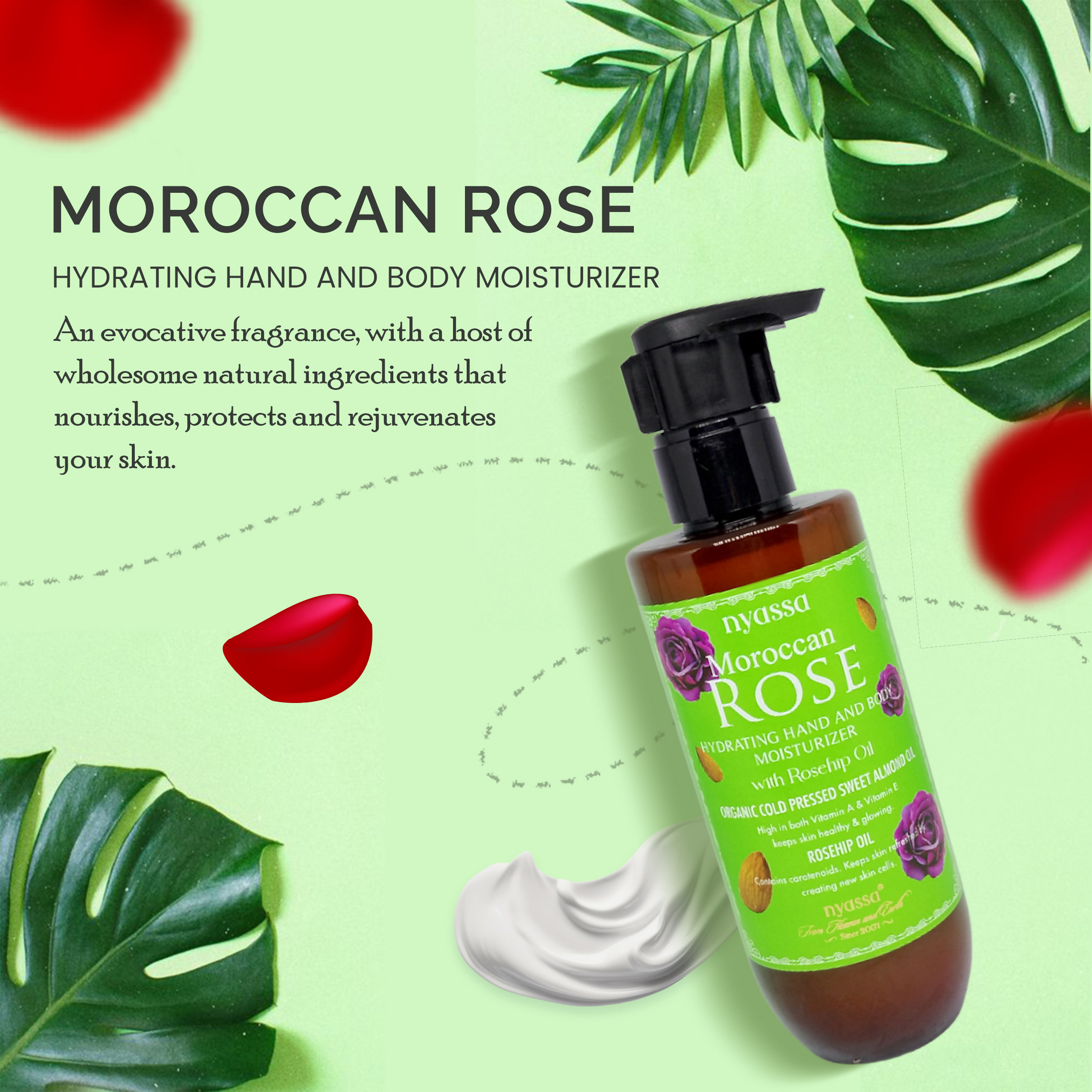 Nyassa Moroccan Rose Hand And Body Moisturizer - Dista