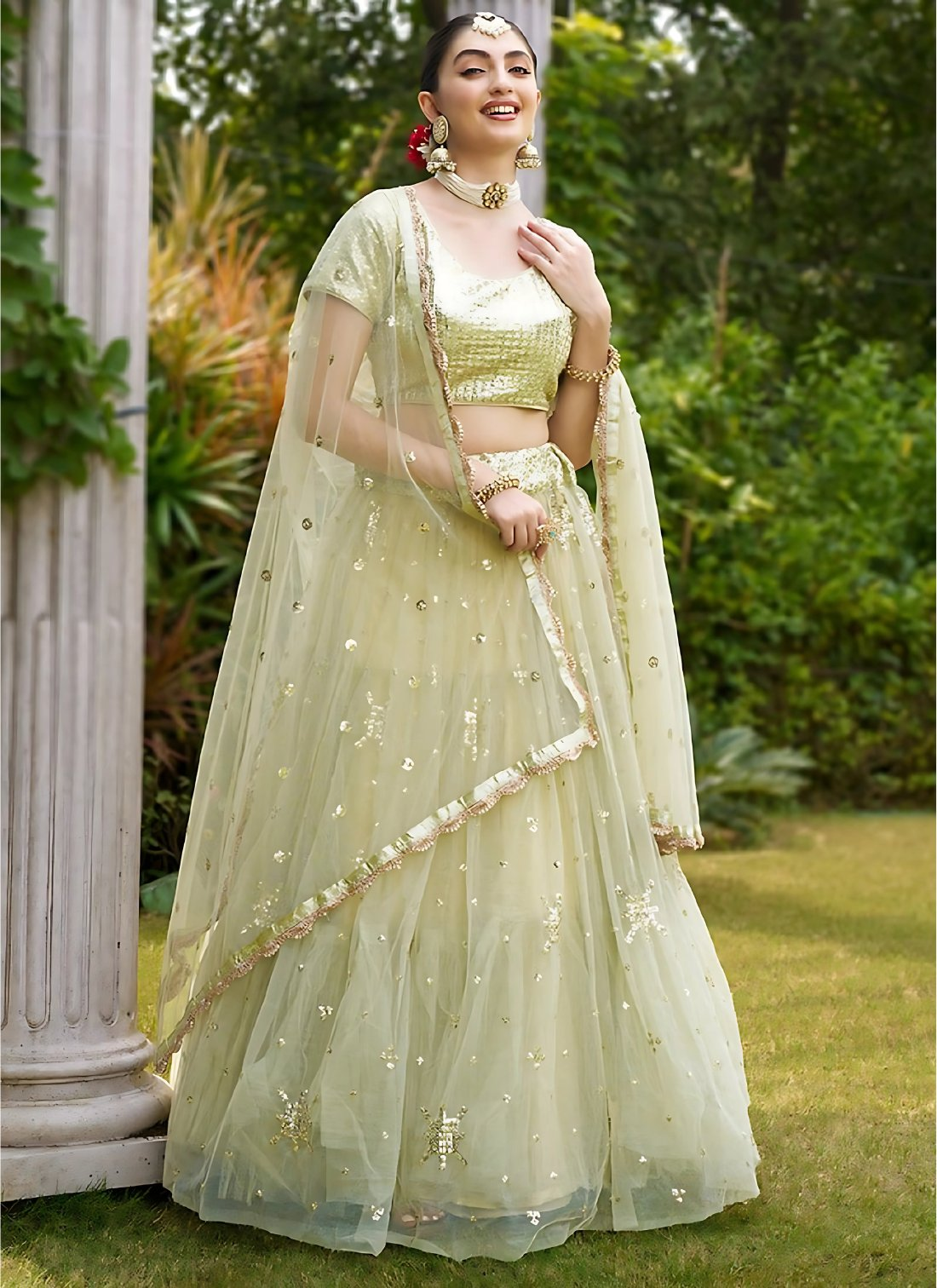 Lehenga Mart Designer Wedding Lehenga Choli For Women - Pista - Distacart