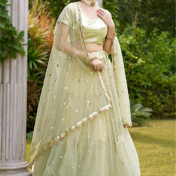 Lehenga Mart Designer Wedding Lehenga Choli For Women - Pista - Distacart