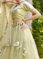 Thumbnail for Lehenga Mart Designer Wedding Lehenga Choli For Women - Pista - Distacart