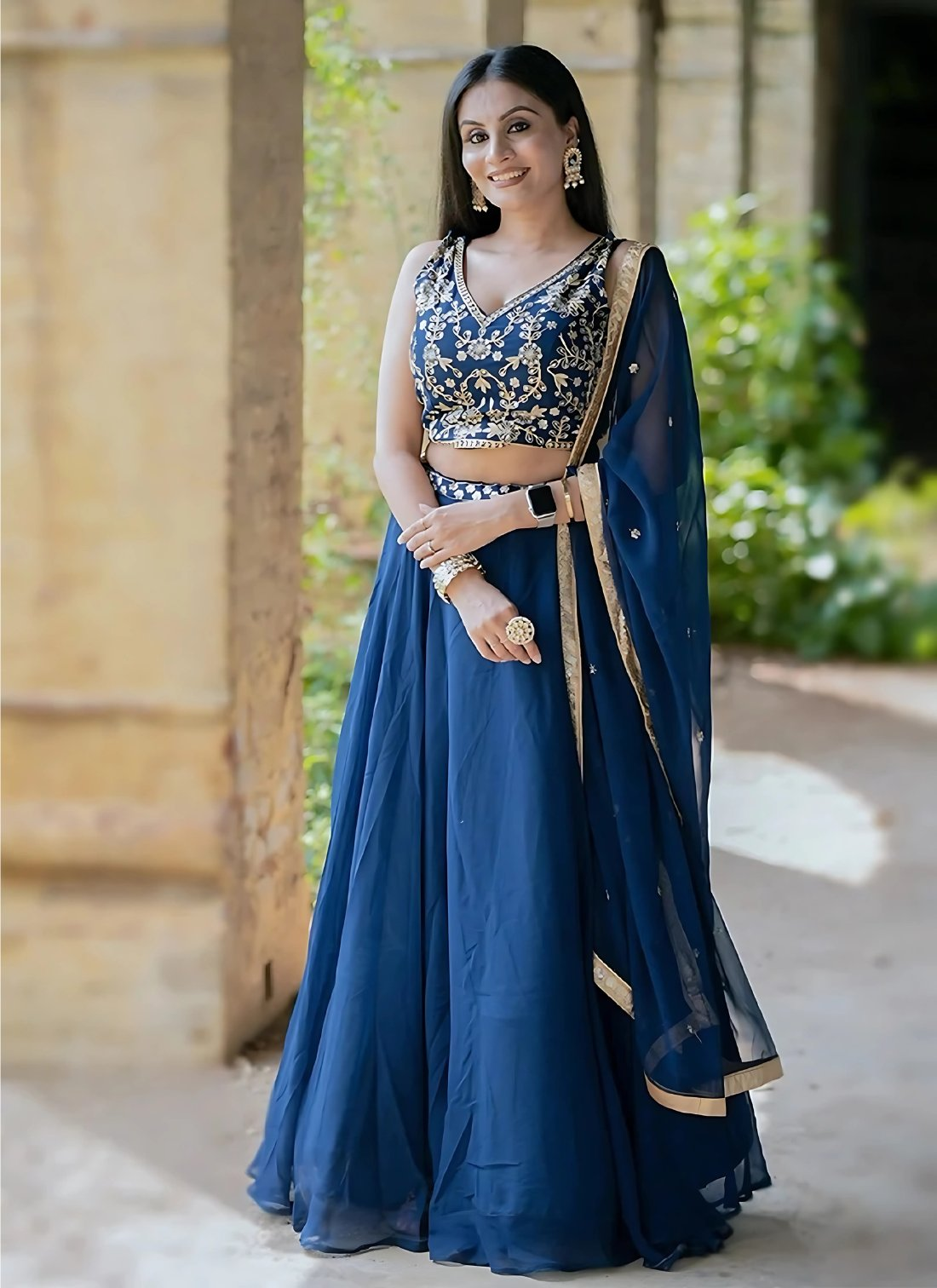 Lehenga Mart Designer Wedding Lehenga Choli For Women - Blue - Distacart