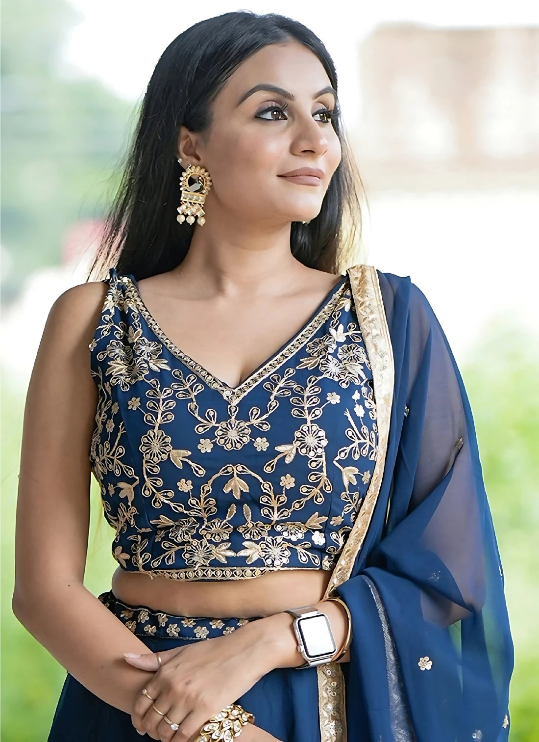 Lehenga Mart Designer Wedding Lehenga Choli For Women - Blue - Distacart