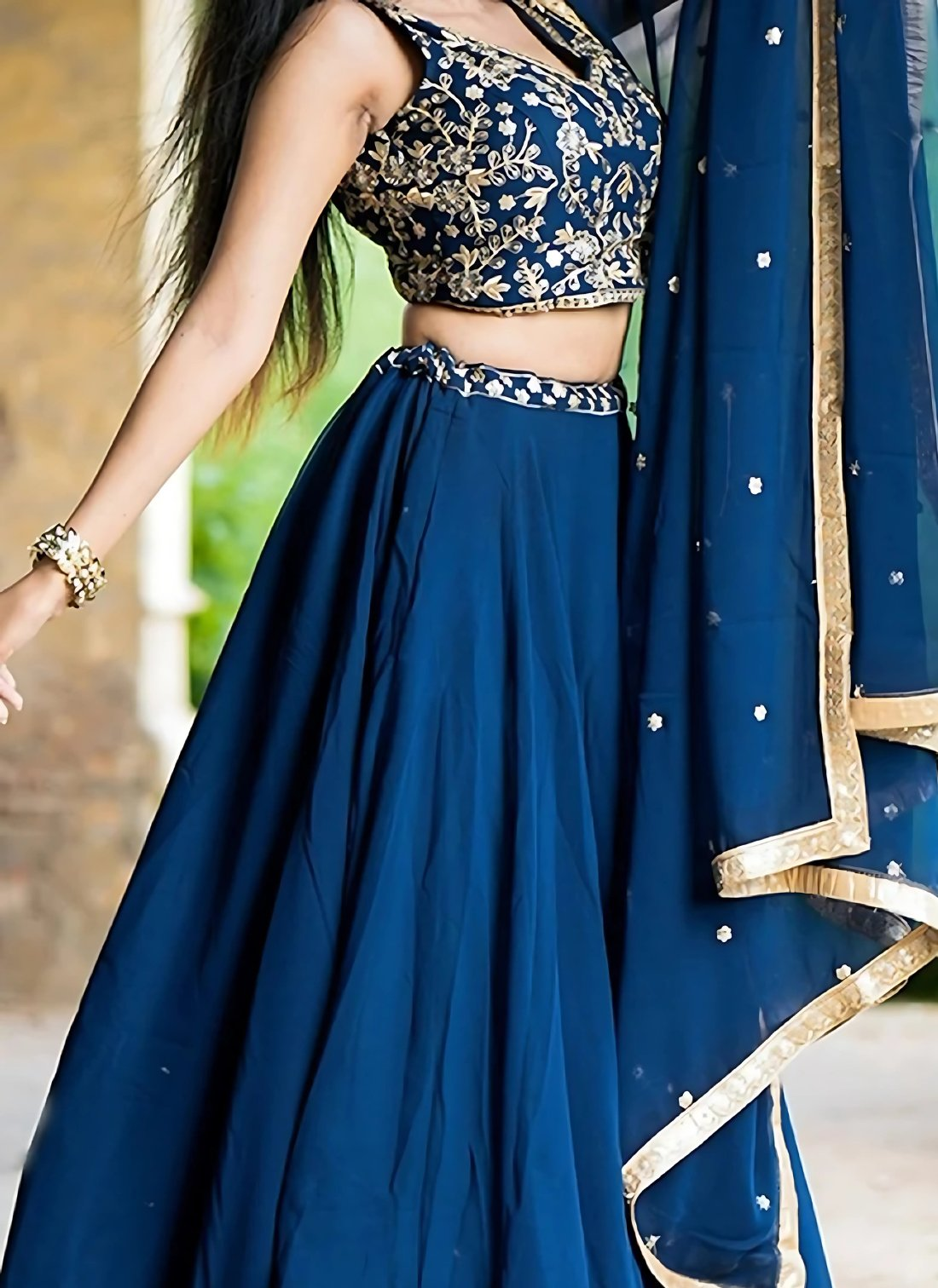 Lehenga Mart Designer Wedding Lehenga Choli For Women - Blue - Distacart