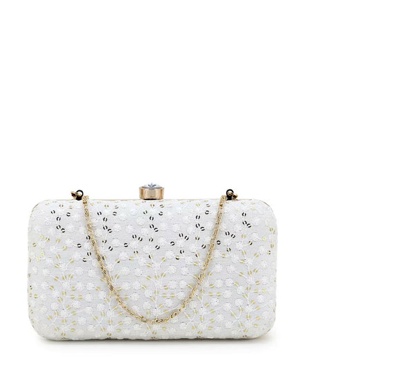 Joban Fashion Women Embellished Potli Clutch - White