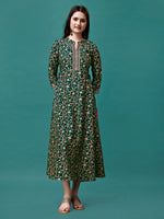 Thumbnail for Floral Printed Rayon Flared Dress Kurta, Multicolor - Hiral Fashion - Distacart