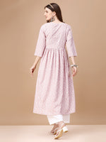 Thumbnail for Bandhani Printed Flared Tie Up Neck Kurta, Multicolor - Hiral Fashion - Distacart