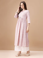 Thumbnail for Bandhani Printed Flared Tie Up Neck Kurta, Multicolor - Hiral Fashion - Distacart