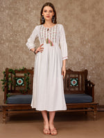 Thumbnail for Embroidered Flared Rayon Kurta, Multicolor - Hiral Fashion - Distacart