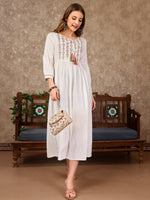 Thumbnail for Embroidered Flared Rayon Kurta, Multicolor - Hiral Fashion - Distacart