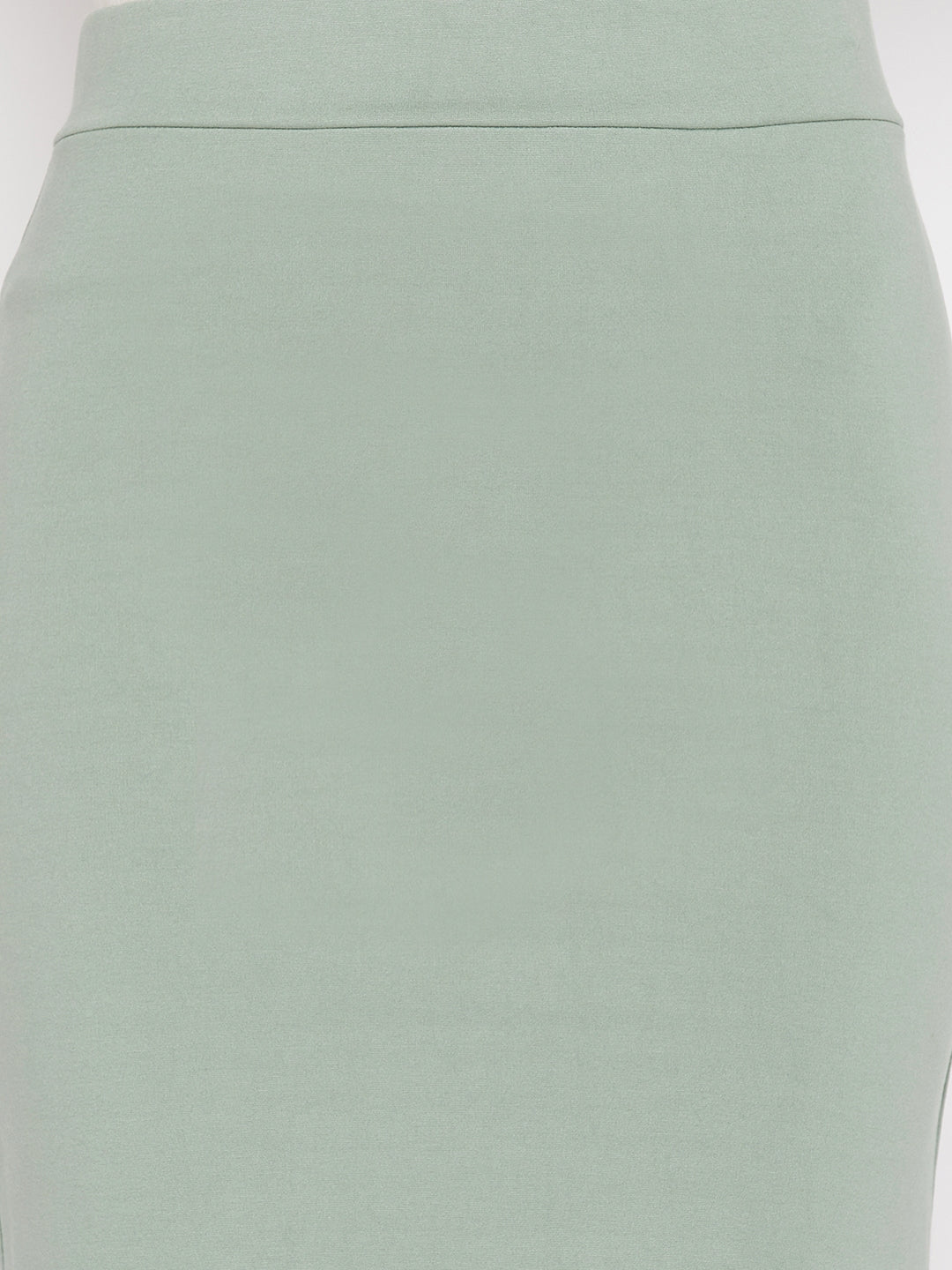 Wahe-NOOR Pista Green Solid Pencil Skirt