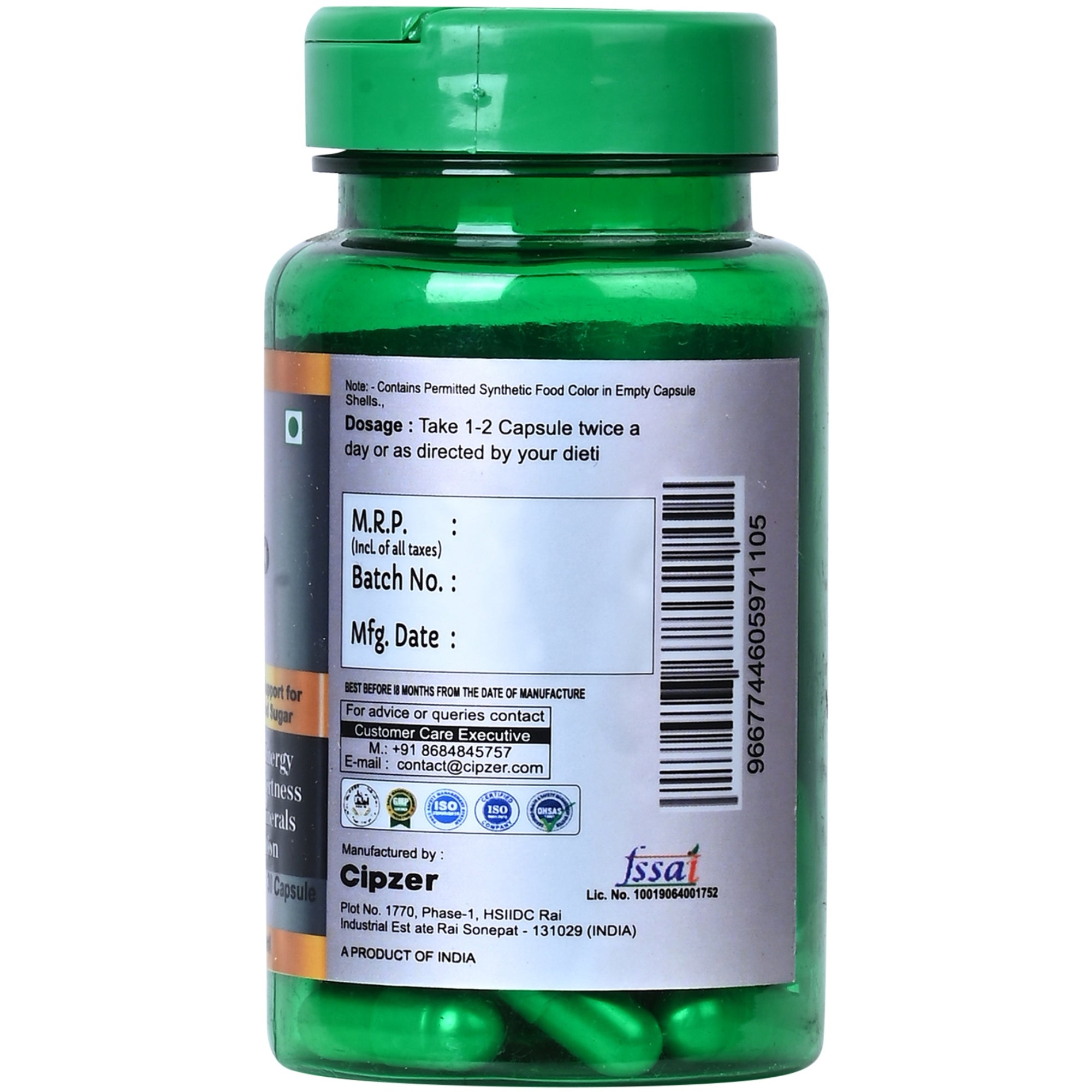 Cipzer Diabofit Capsules - Distacart