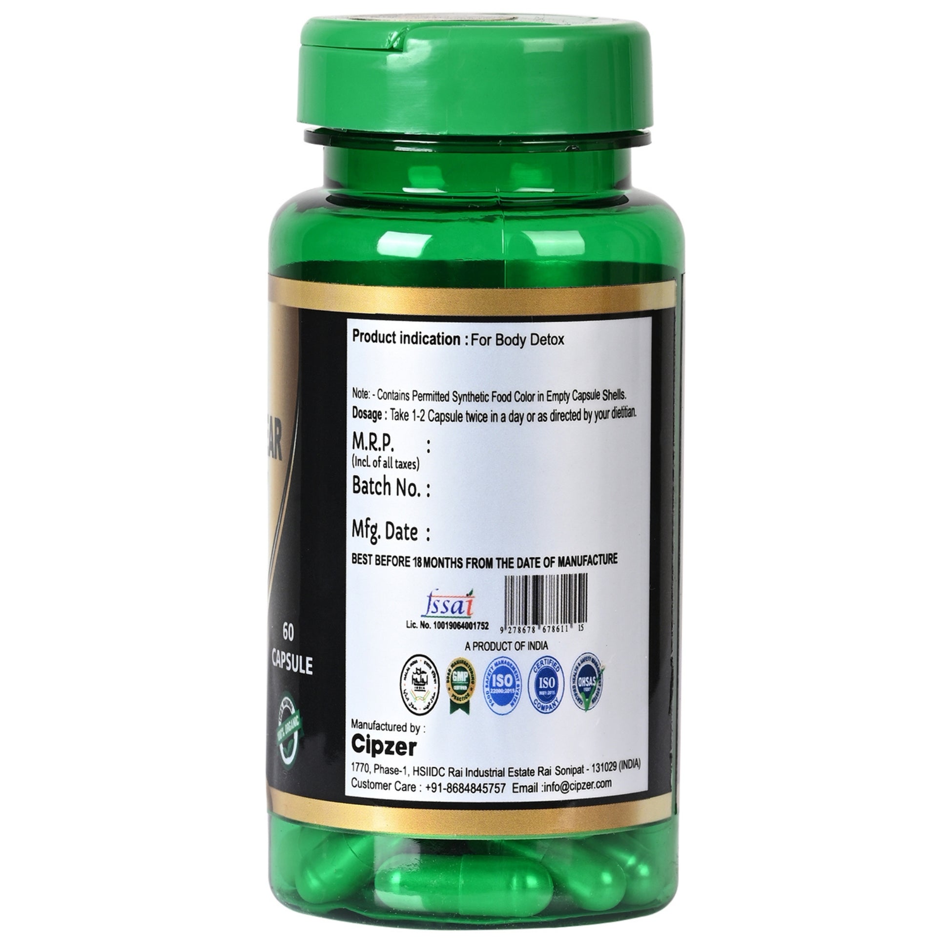 Cipzer Doctor Clear Body Toxin Capsules - Distacart