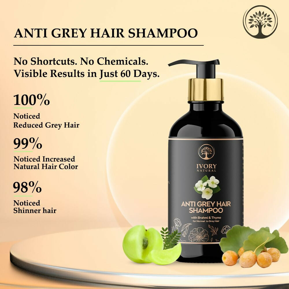 Ivory Natural Grey Hair Shampoo For Nature-Inspired Grey Coverage And Revitalization - Distacart