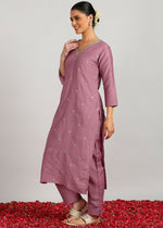 Thumbnail for Aavyora Women’s Lavender Embroidered Kurta Set with Dupatta