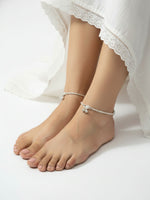 Thumbnail for NVR Women Set of 2 Silver Plated Anklet - Distacart