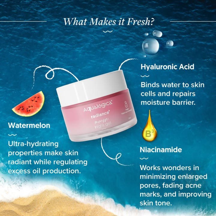 Aqualogica Radiance+ Mousse Night Gel - Distacart