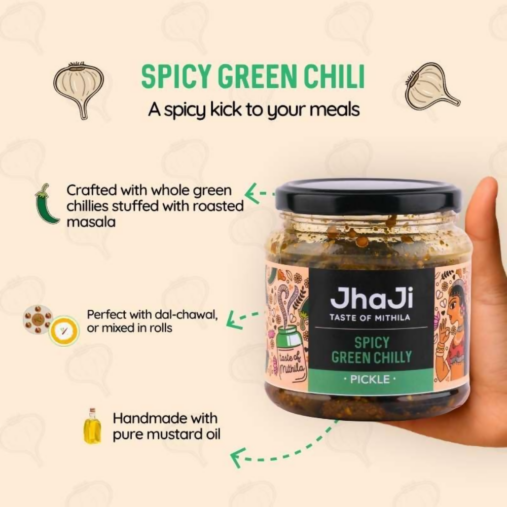 Jhaji Store Spicy Green Chilli Pickle - Distacart