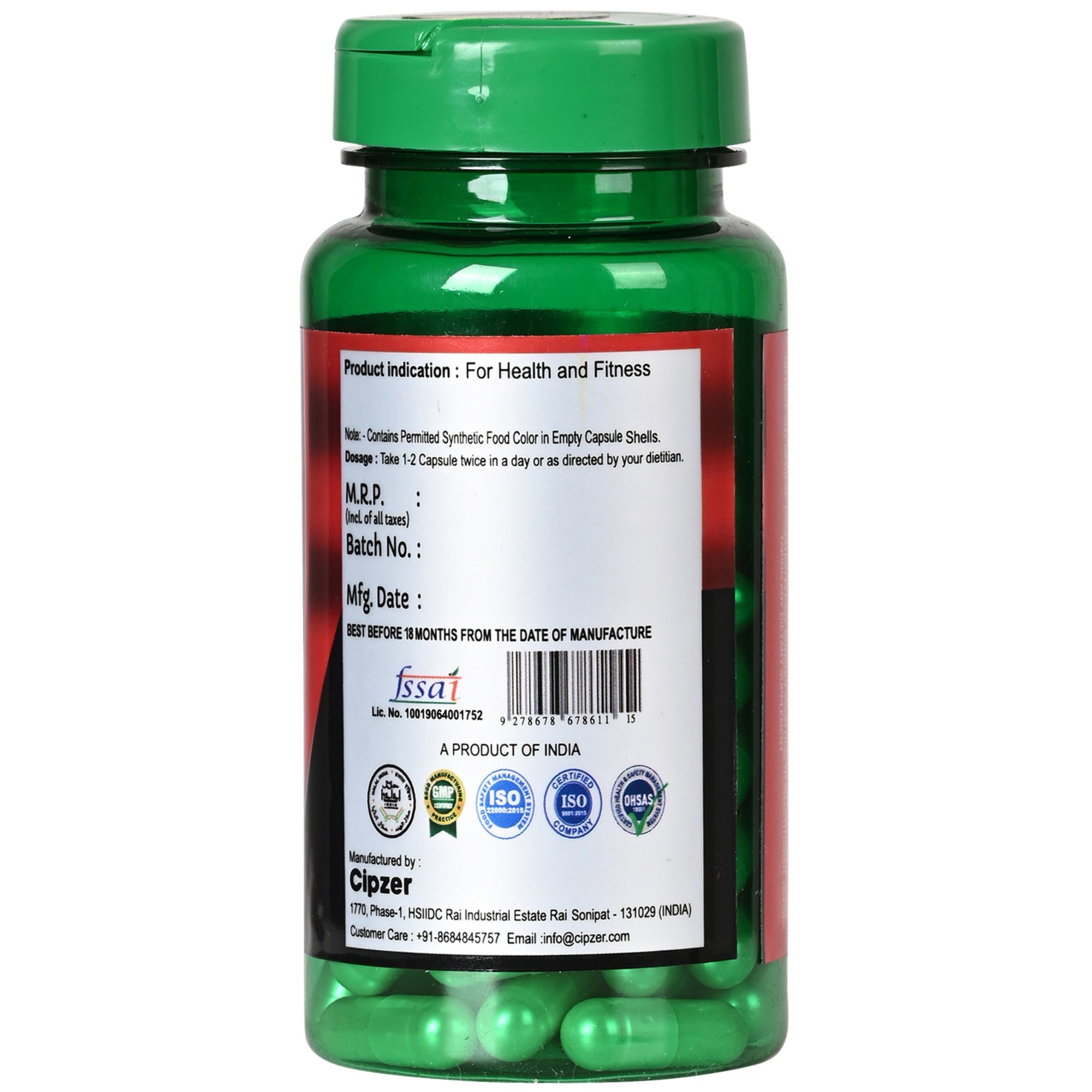 Cipzer Fitness Nutrition Maximum Strength Capsules