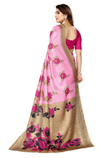 Thumbnail for Vamika baby pink Printed Art Silk Saree - Distacart