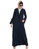 Bashariya Long Cardigan With Bell Sleeves Without Inner Abaya NavyBlue - Distacart