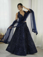 Thumbnail for Aastha Fashion Blue Net Designer Wedding Wear Lehenga Choli