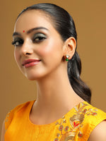 Thumbnail for Ruby Raang Green Aventurine Kundan Studs