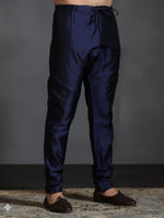 Thumbnail for Zavaya Navy Blue Plain Dupion Silk Churidar - Dista