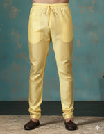 Thumbnail for Zavaya Golden Plain Dupion Silk Churidar - Dista