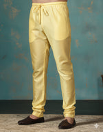 Thumbnail for Zavaya Golden Plain Dupion Silk Churidar - Dista