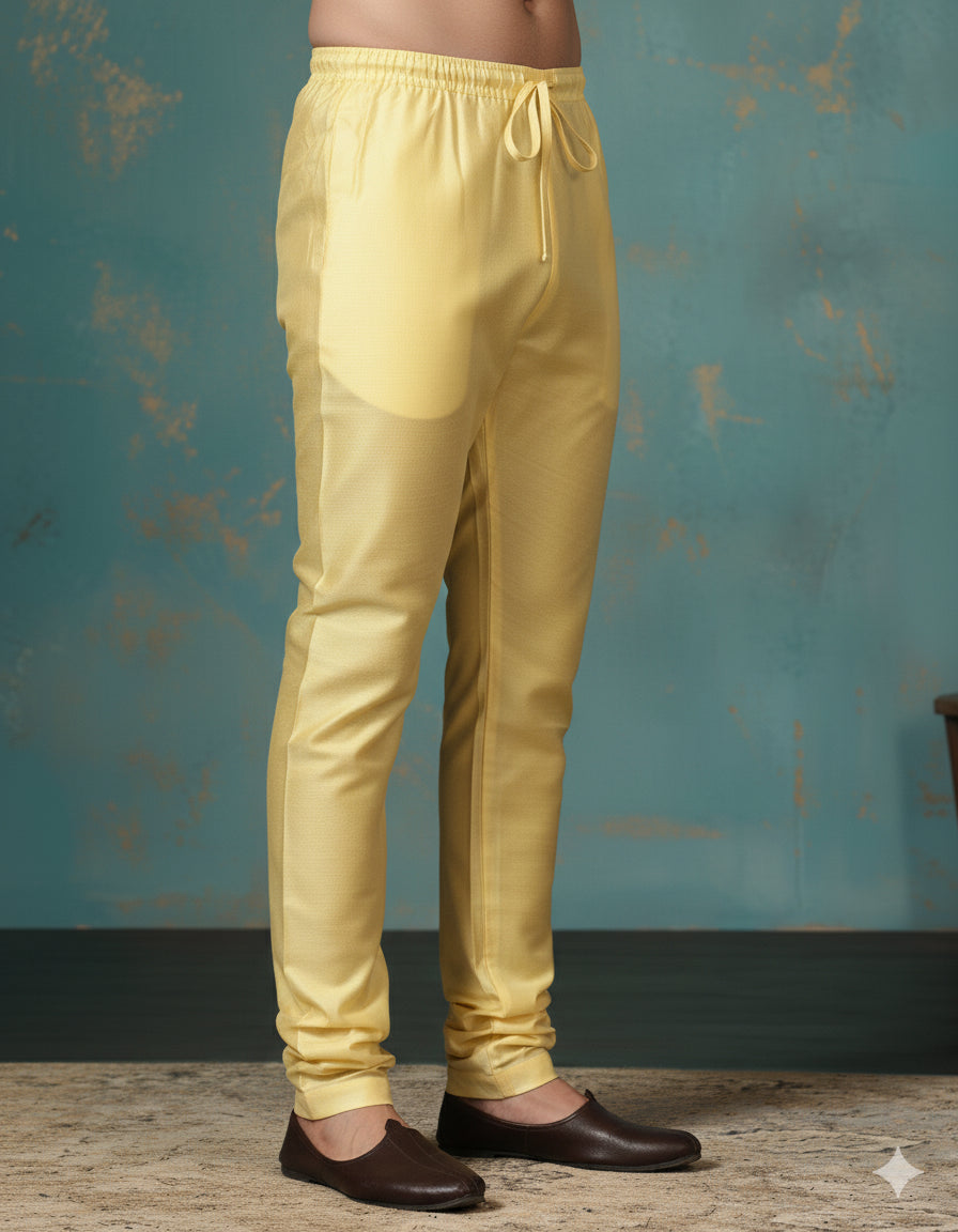 Zavaya Golden Plain Dupion Silk Churidar - Dista