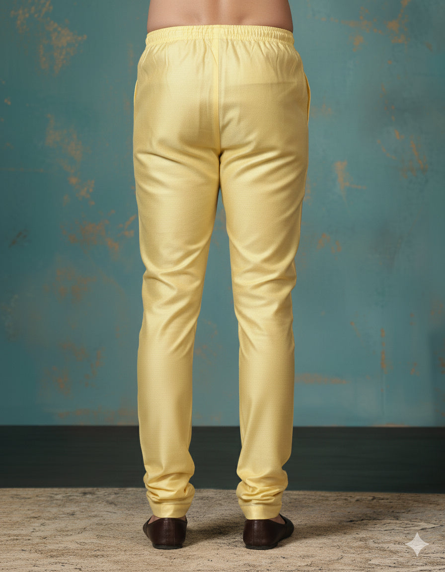 Zavaya Golden Plain Dupion Silk Churidar - Dista