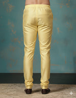 Thumbnail for Zavaya Golden Plain Dupion Silk Churidar - Dista