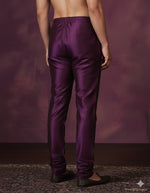 Thumbnail for Zavaya Purple Plain Dupion Silk Churidar - Dista