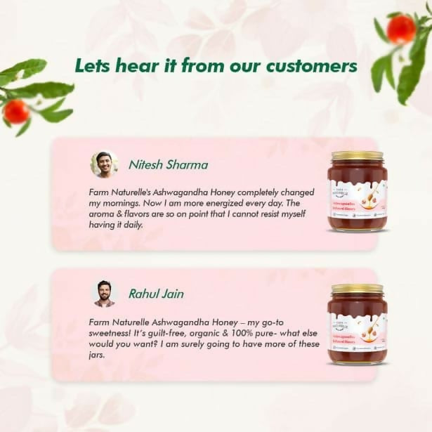 Farm Naturelle Ashwagandha Infused Honey – Natural Stress Relief & Energy Boost
