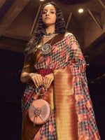 Thumbnail for NOZ2TOZ Women's Organza Grey Woven Design Designer Saree With Blouse Piece - Distacart