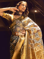 Thumbnail for NOZ2TOZ Women's Organza Black Woven Design Designer Saree With Blouse Piece - Distacart