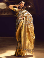 Thumbnail for NOZ2TOZ Women's Organza Black Woven Design Designer Saree With Blouse Piece - Distacart