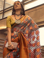 Thumbnail for NOZ2TOZ Women's Organza Grey Woven Design Designer Saree With Blouse Piece - Distacart