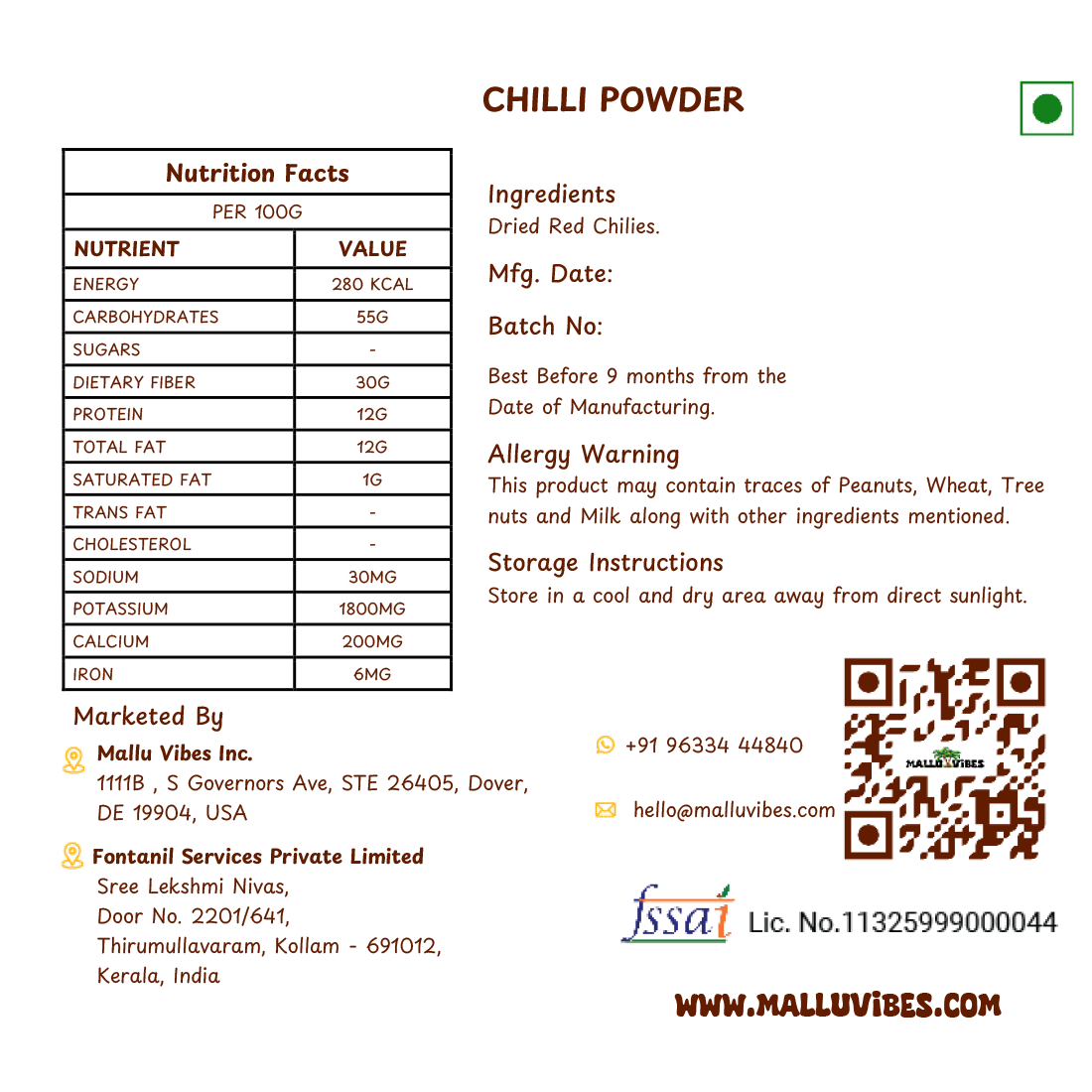 Mallu Vibes Chilli Powder