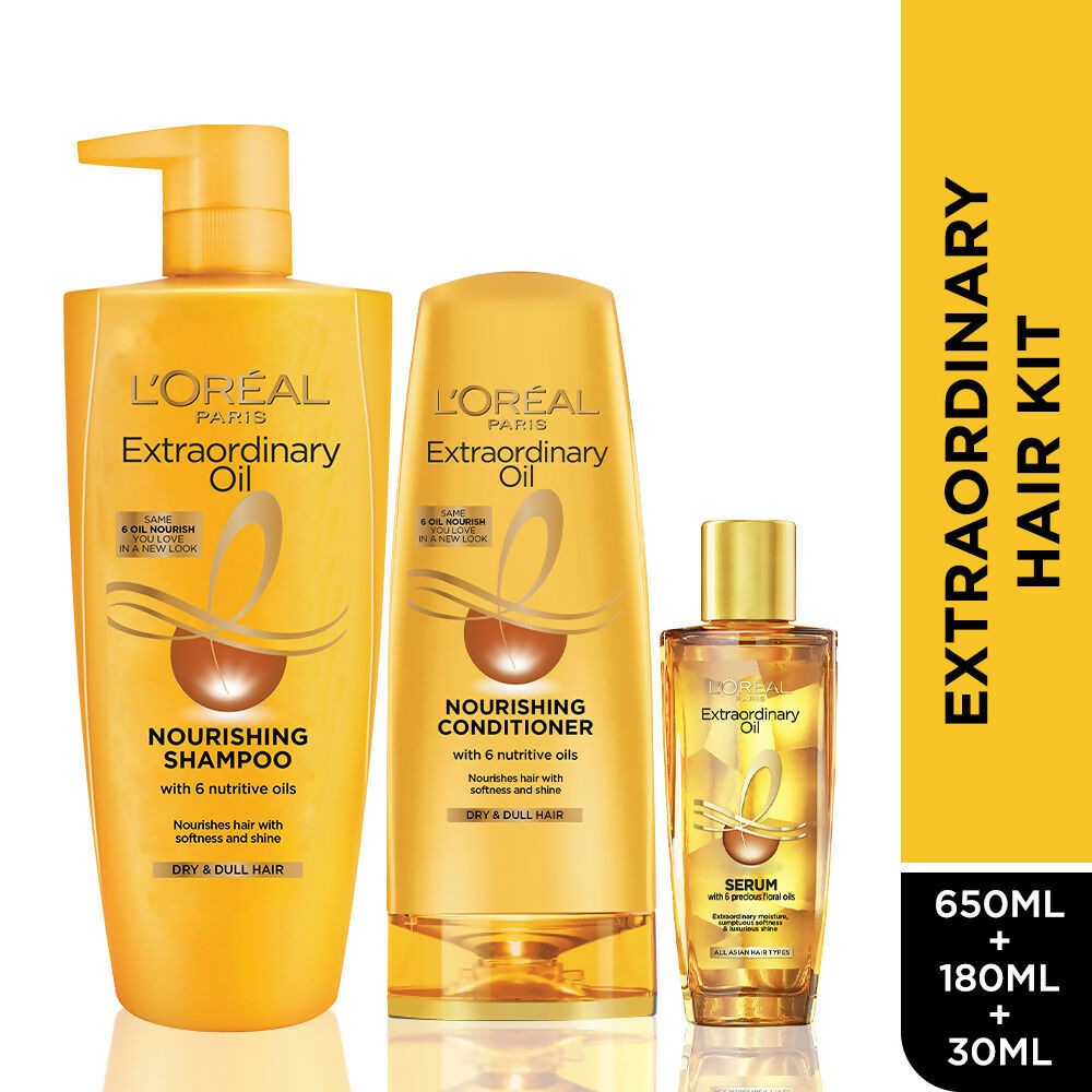 L'Oreal Paris Extraordinary Oil Hair Combo For Shiny & Frizz Free Hair - Distacart