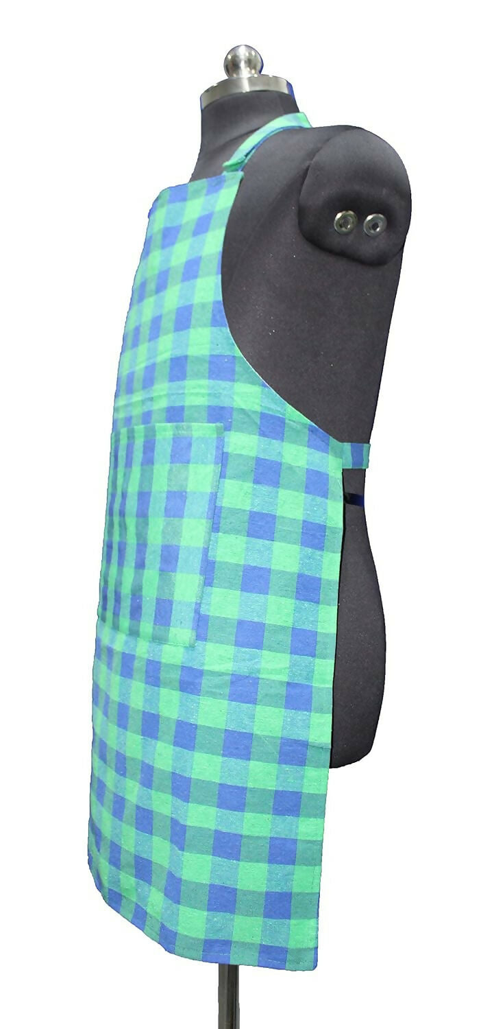 Glun Waterproof Unisex Kitchen Checkered Design Apron-Multicolour (Pack Of 2) - Dista