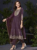 Thumbnail for Anouk Embroidered Empire Kurta With Trousers & Dupatta