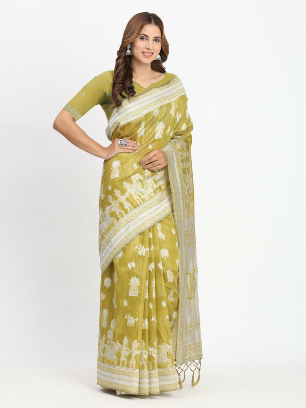 Astita Linen Cotton Purple Saree