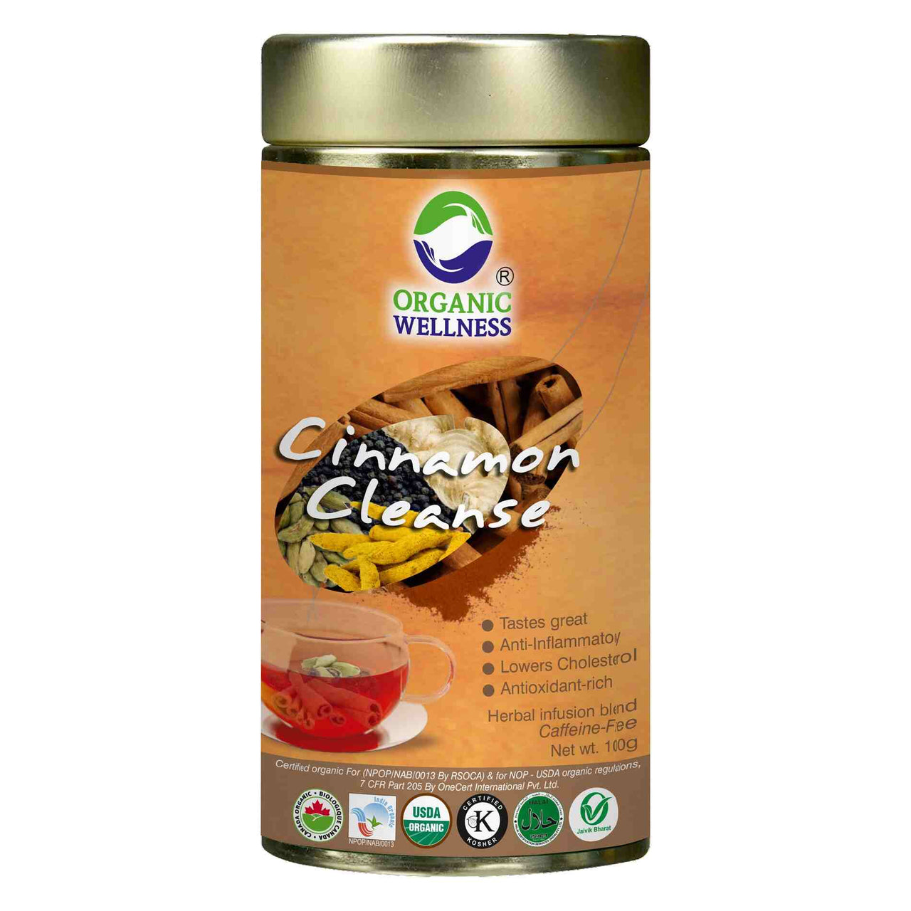 Organic Wellness Ow'Real Cinnamon Cleanse Leaf Tea Tin Pack - Distacart